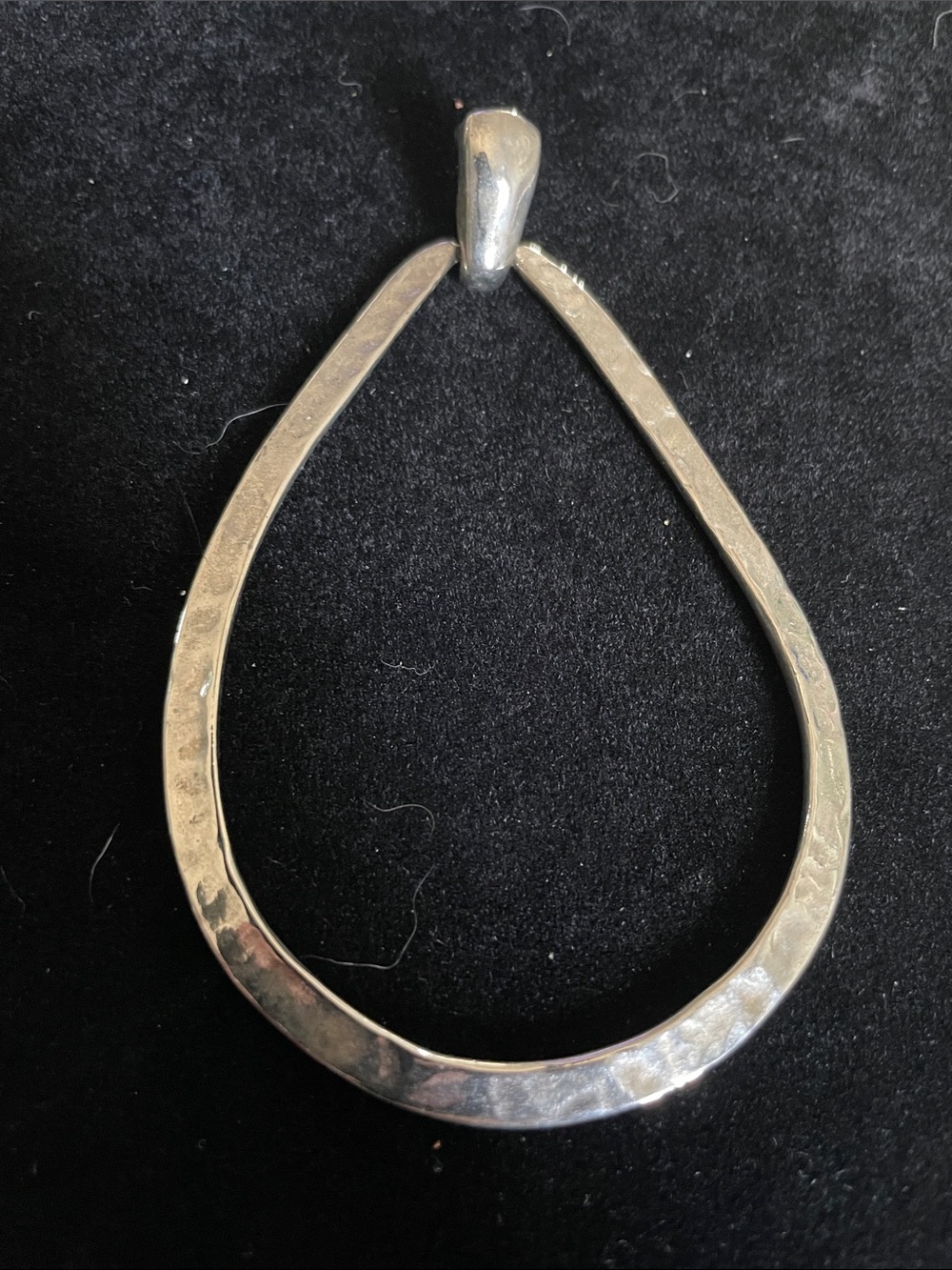 Silver Hammered Teardrop Pendant.  8/21/6
